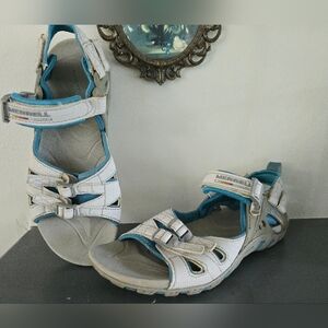 Merrell Waterpro Merced Aqua Sandals Buckle Outdoors Blue Womens 10
